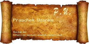Praschek Uzonka névjegykártya